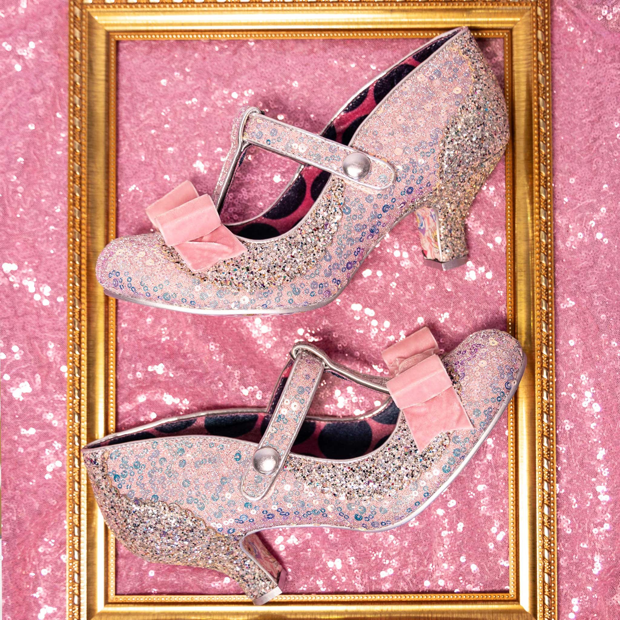 Eccentric Evening Wide Fit Pink Heels Iconic by Irregular Choice