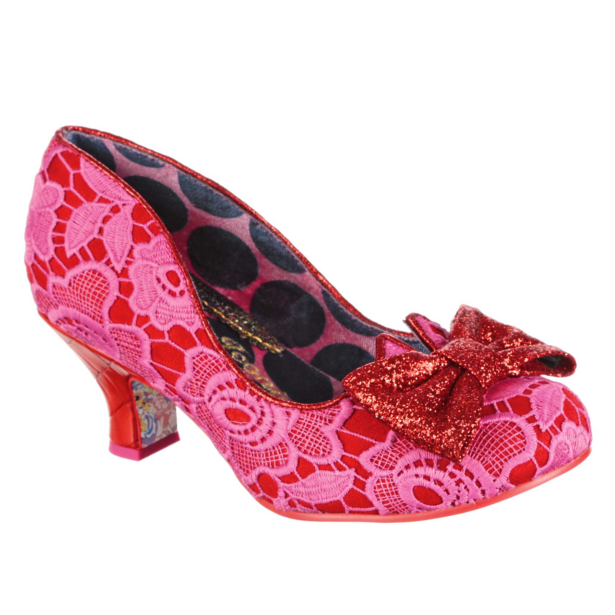 Dazzle Razzle Wide Fit Mid Heel Shoes Iconic by Irregular Choice