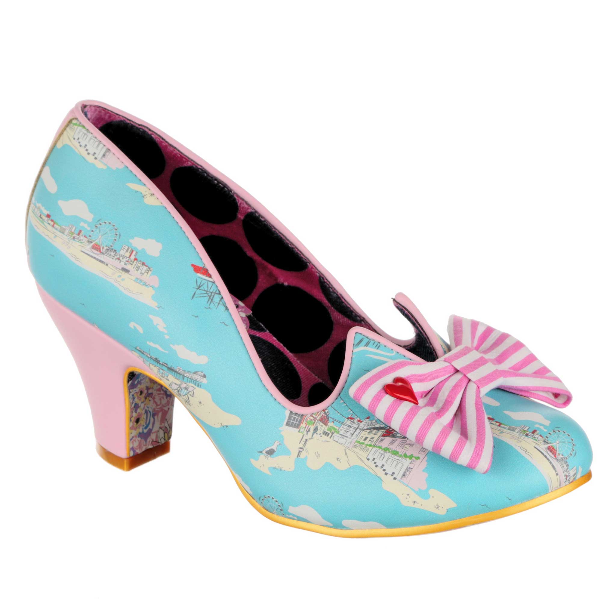 Sweet Heart Wide Fit Blue Heels Iconic by Irregular Choice