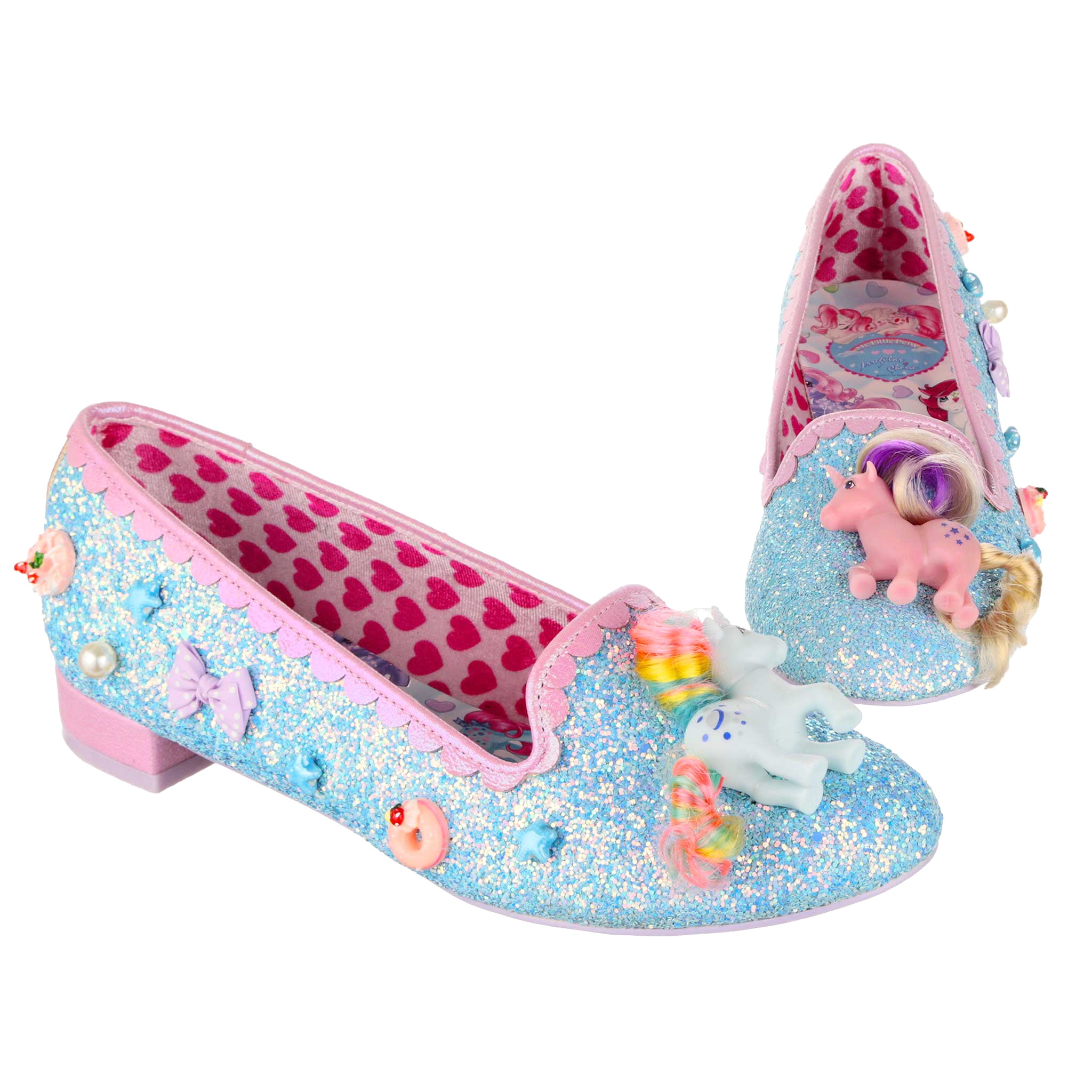 Irregular Choice X My Little Pony Blue Glitter Slip On Ballet Flats Dreamy Pastel Unisex Shoes Playful Ponies