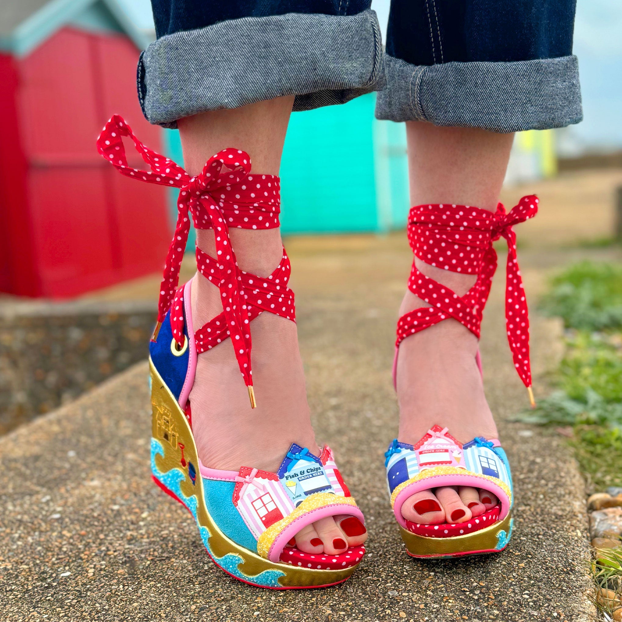 Lifes A Beach Seaside Wedge Heel Sandals Irregular Choice