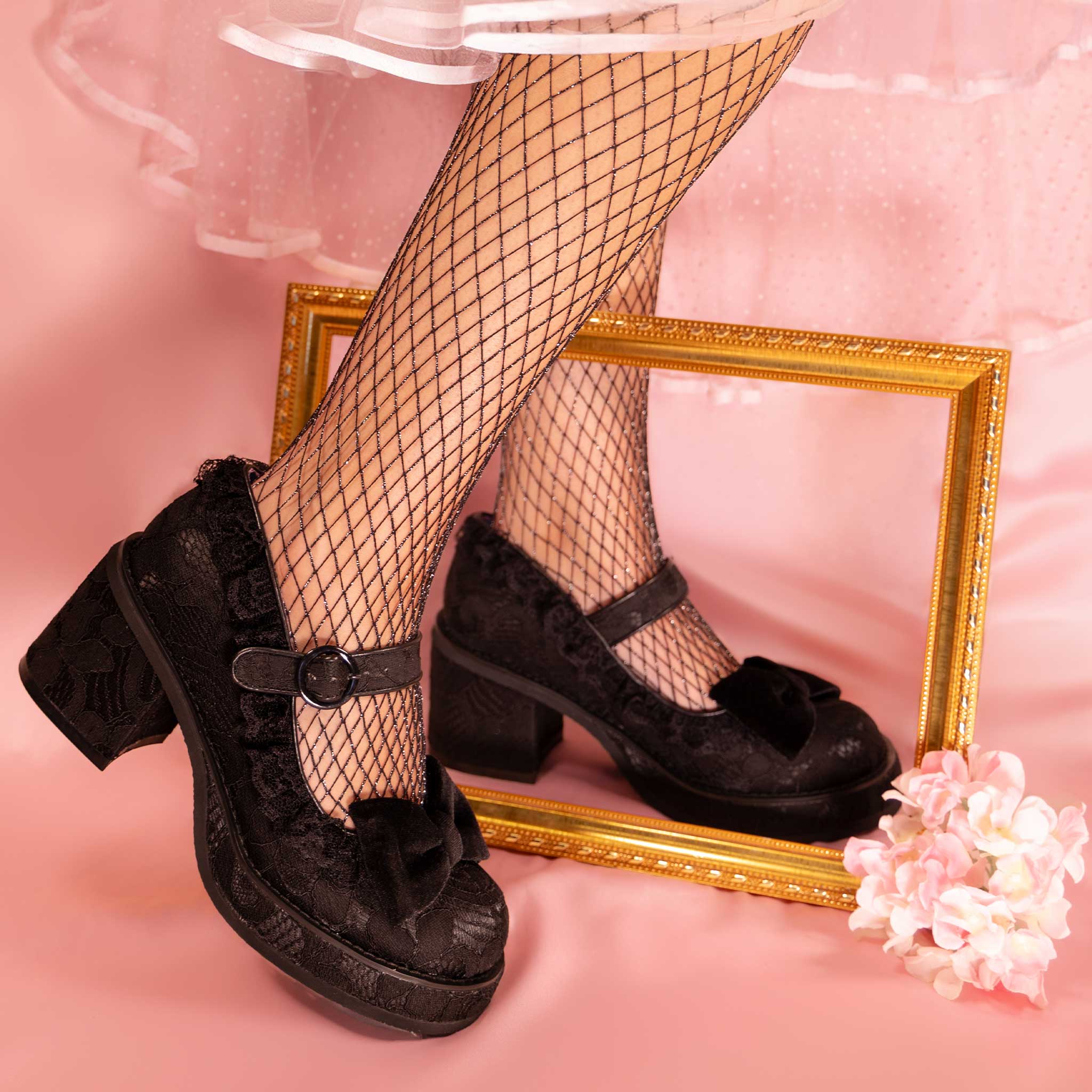 Pastel Goth Pink Mary Jane Platform Shoes Chunky Heels, Cute selling Kawaii Anime Lolita