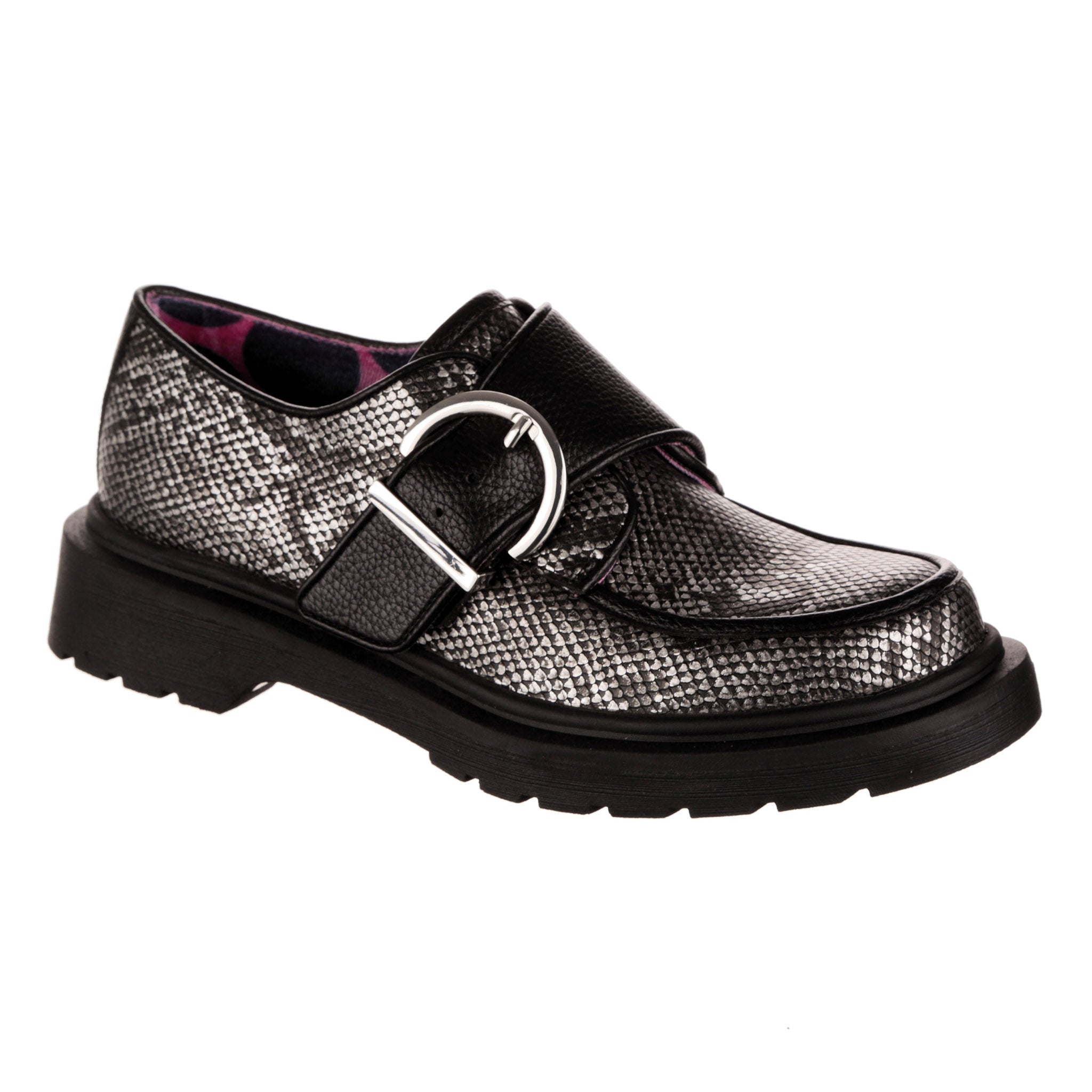 Coz Of You Black Buckle Brogue Flat Shoes Irregular Choice