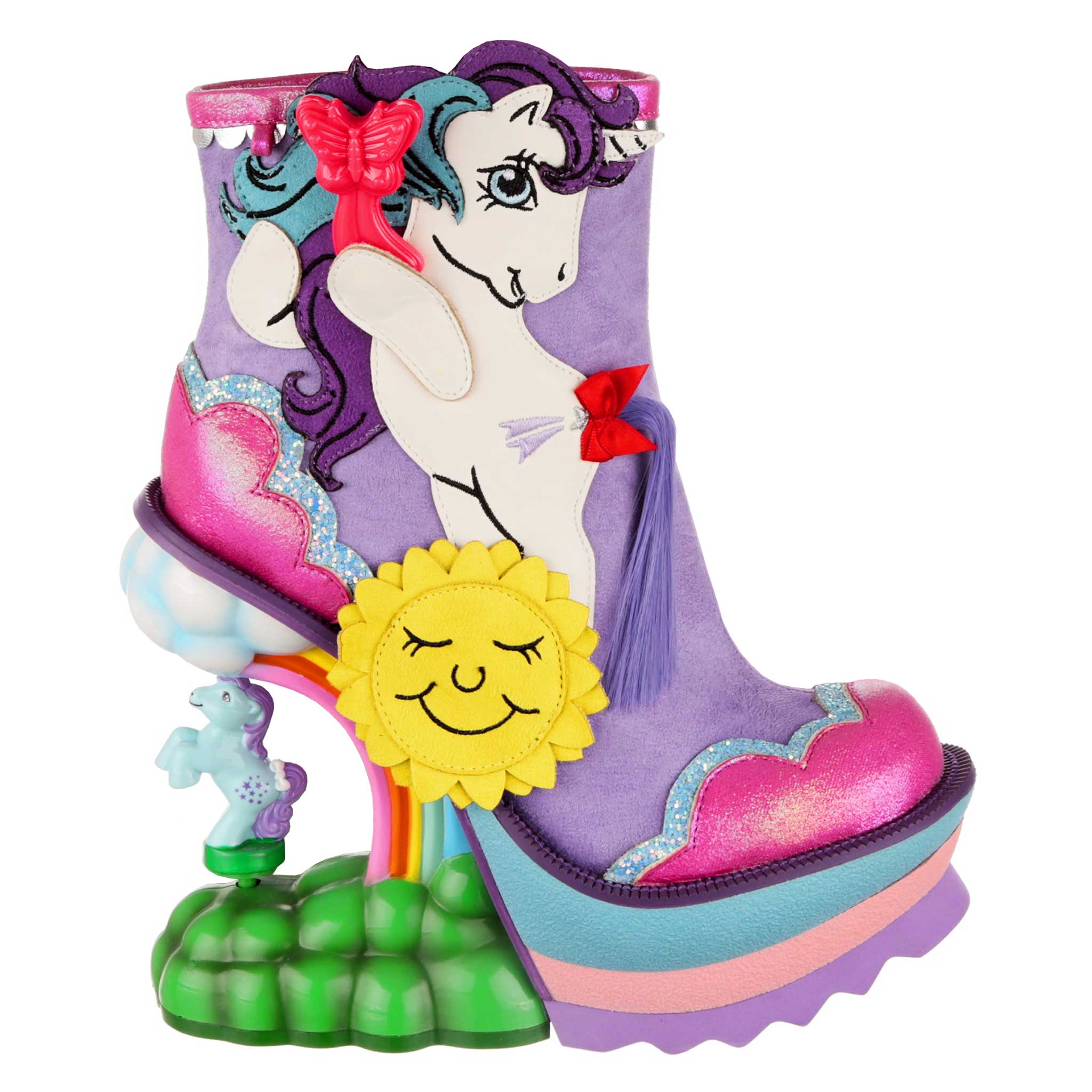 Irregular Choice X My Little Pony Pastel Ankle Boots with Spinning Pony Concept High Heel Womens Shoes Equestria Eleganza