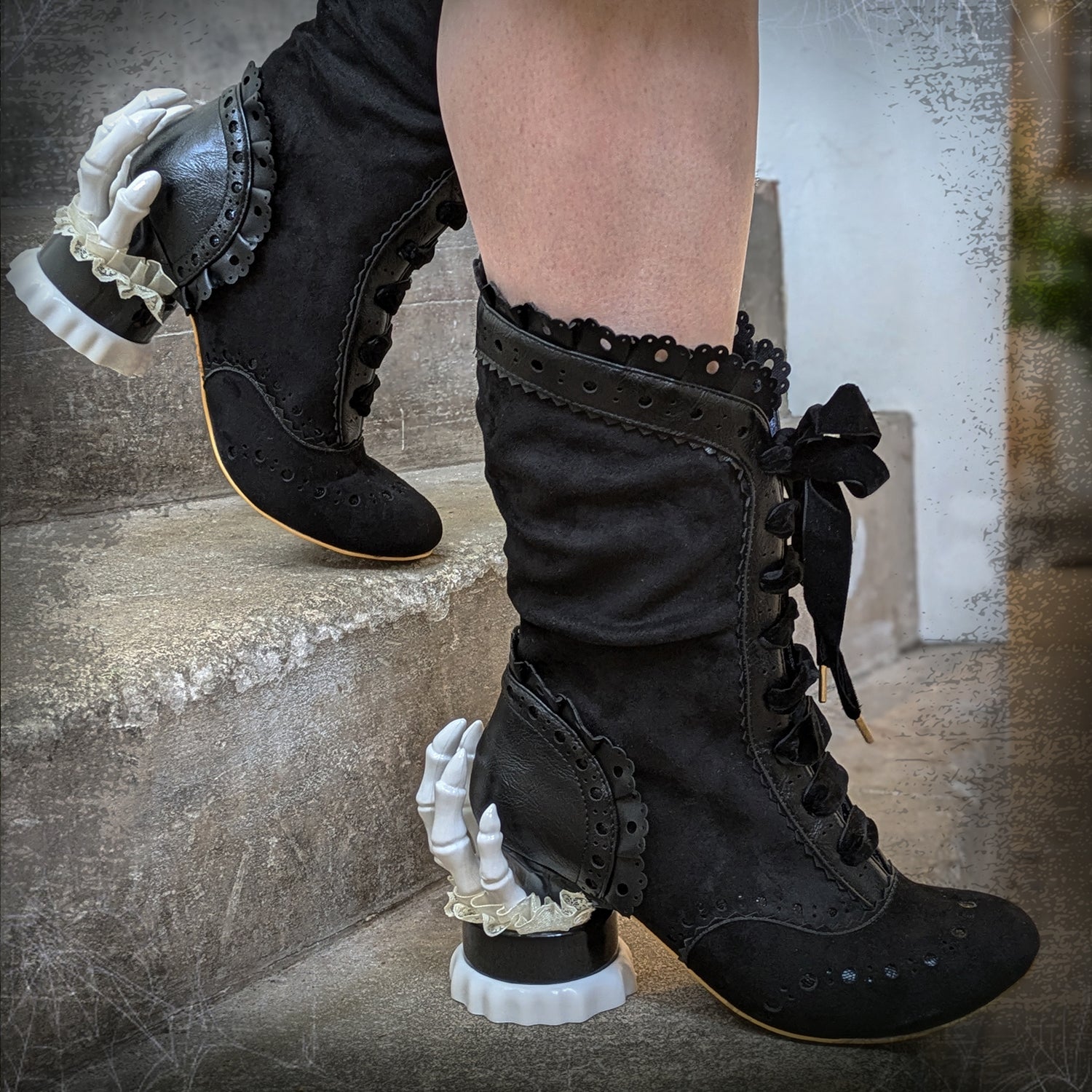 Mid calf lace up boots with heel best sale