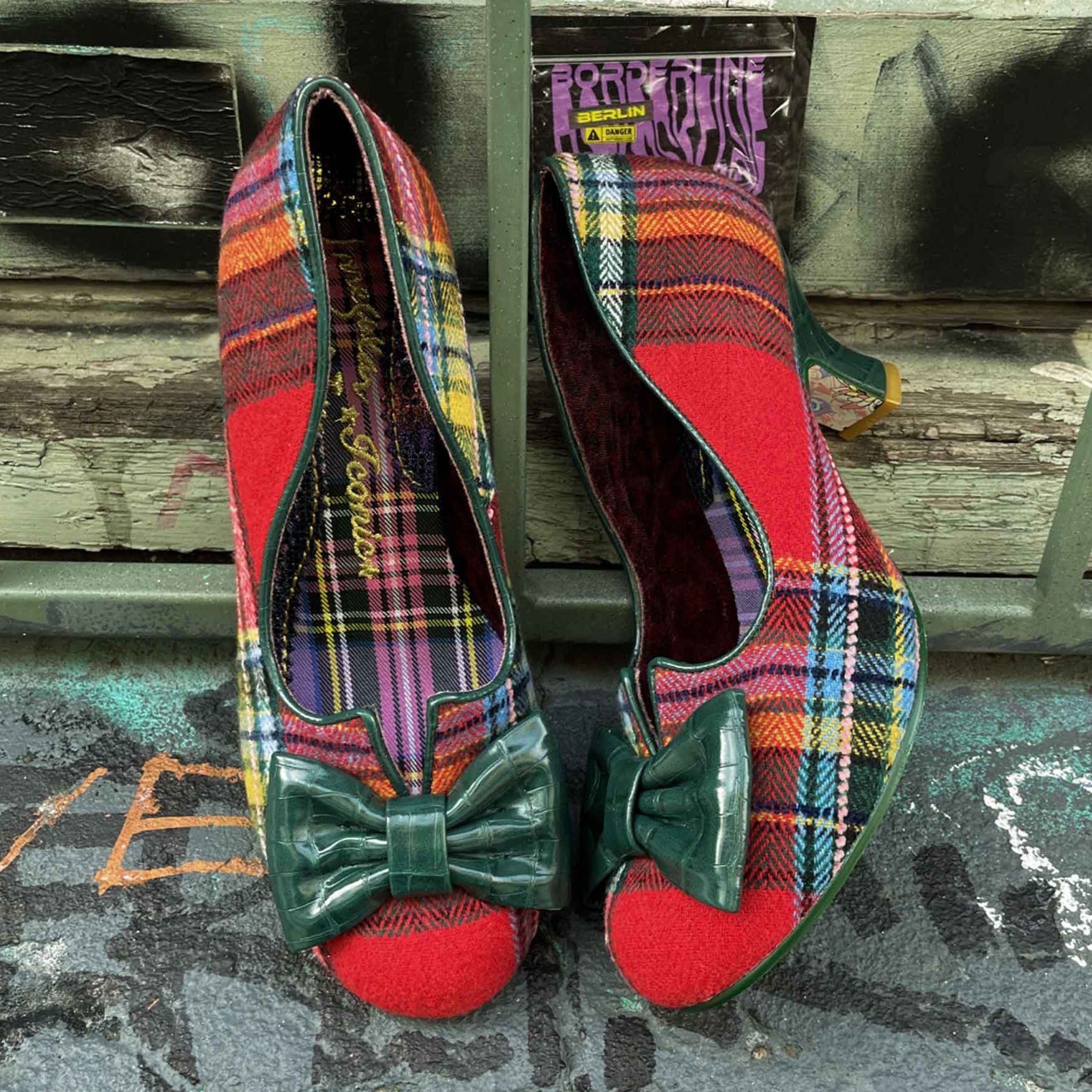 Tartan sales court shoes