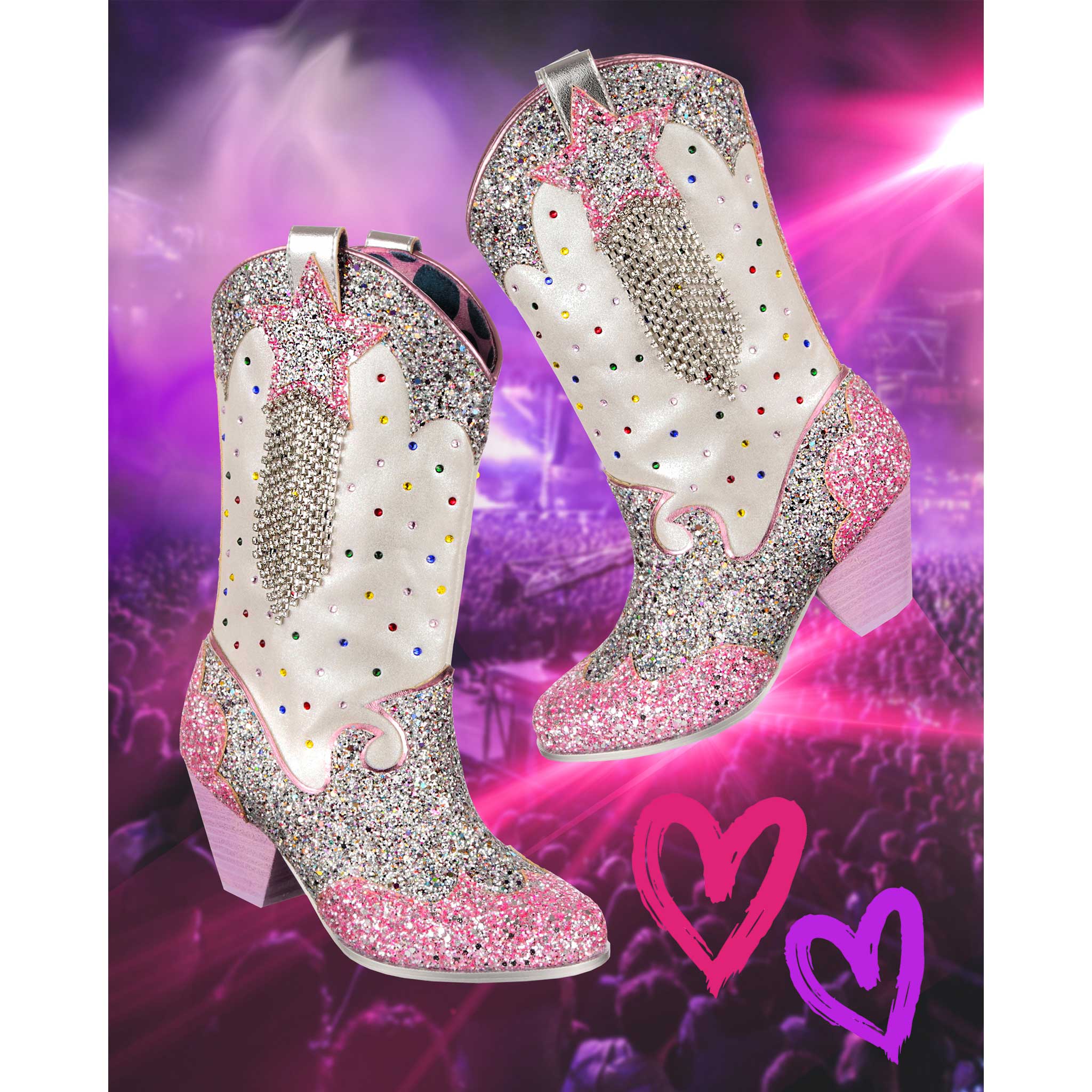 Pink sparkly cowboy store boots