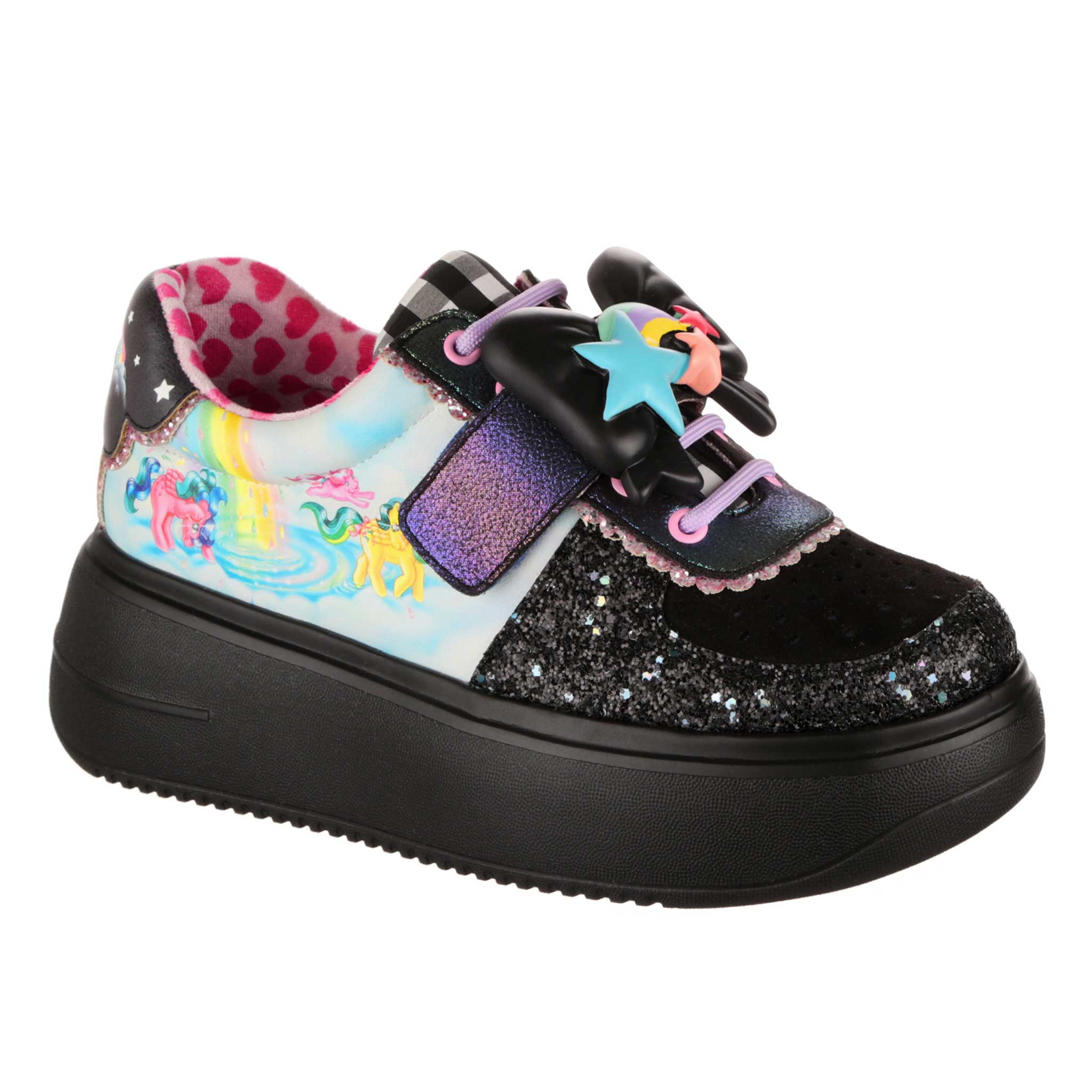 Irregular Choice X My Little Pony Pastel Goth Platform Trainers Black Flatform Kawaii Womens Shoes Rainbow Of Light