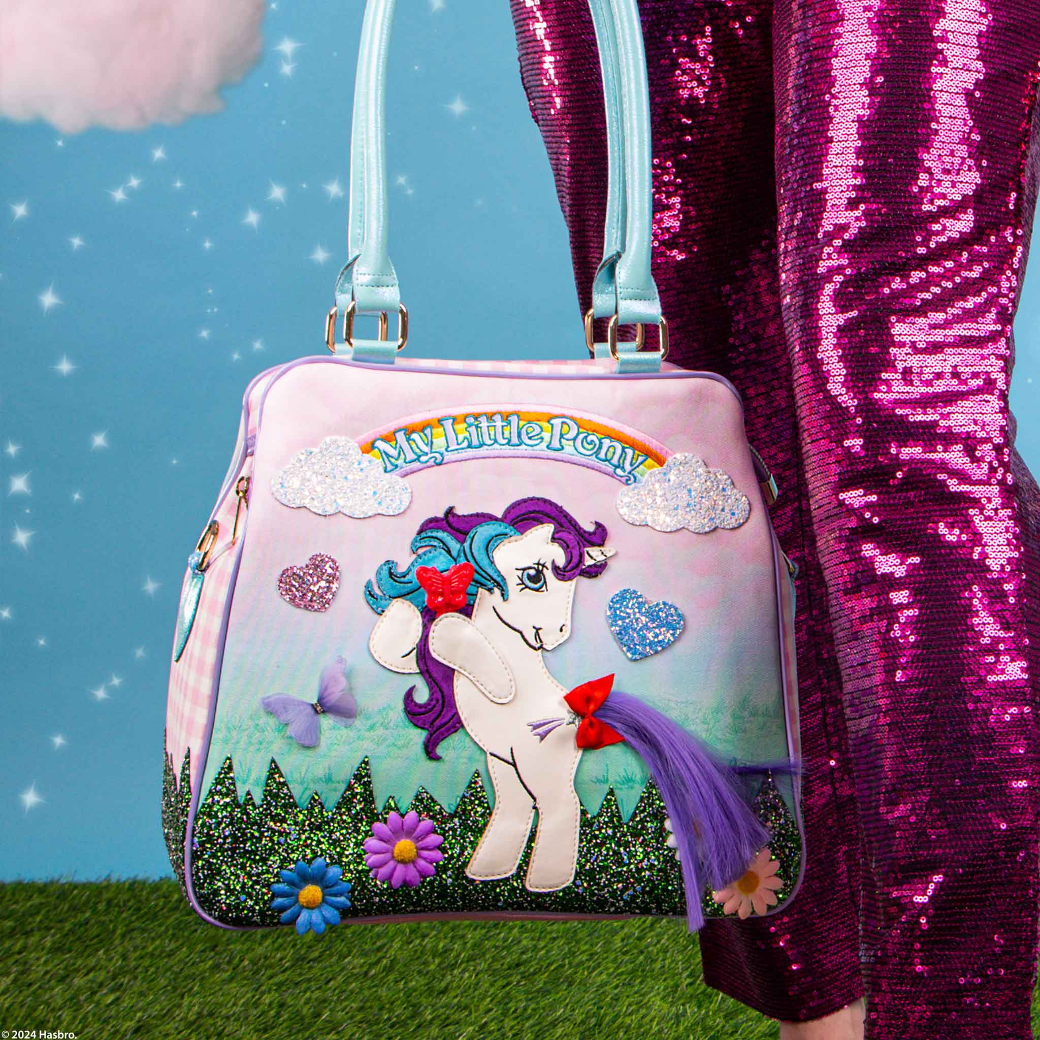 Irregular Choice X My Little Pony Handbag G1 Glory Brushable Tail and Removable Hairbrush Magical Mane Bag