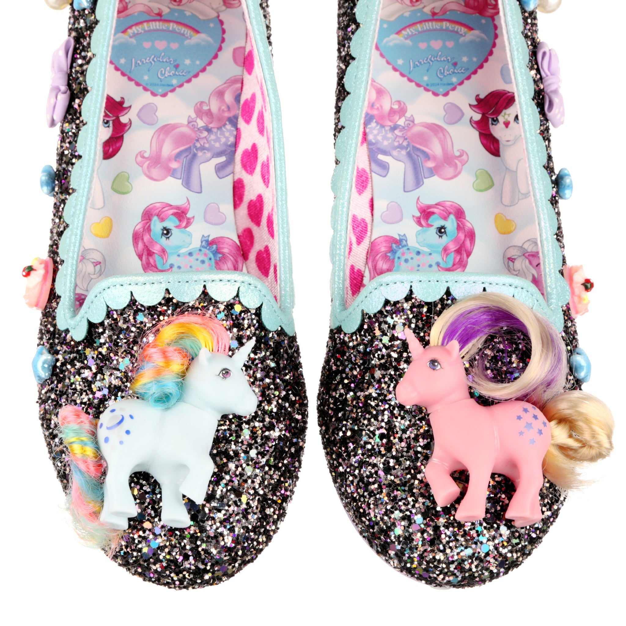 Irregular Choice X My Little Pony Black Glitter Slip On Ballet Flats Dreamy Maximalist Kawaii Unisex Shoes Playful Ponies